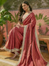 Vasthrlay Shimmer Scalloped Maroon Saree