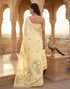 Vasthrlay Chanderi Printed Unstitched Beige Saree