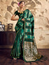 Vasthrlay Vasthrlaywomensbluesatinethnicmotifprinttasselsandlatkanssareewithunstitchedblousepiece Sareeforwoman Designersareeforwomen Rj Ethnic Wear