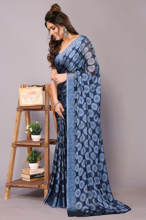 Vasthrlay Fashion Chiffon Printed Dusty Ethnic Wear