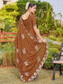 Vasthrlay Georgette Embroidery Dark Saree