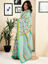 Vasthrlay Womens Printed Multicolour Saree With Unstitched Blouse Piece