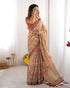 Vasthrlay Beige Blue Traditional Multicolour Saree