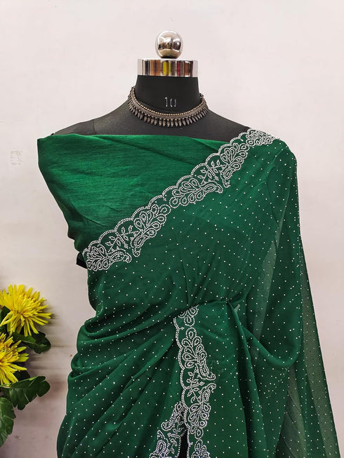 Vasthrlay Georgette Lefpecock Embellishments Occasions