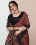 Vasthrlay Bandhani Printed Unstitched Black Saree