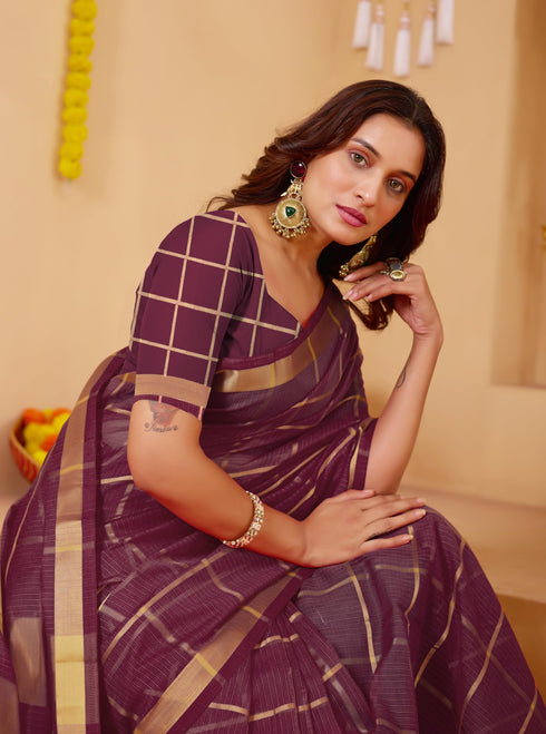 Vasthrlay Cotton Unstitched Saree