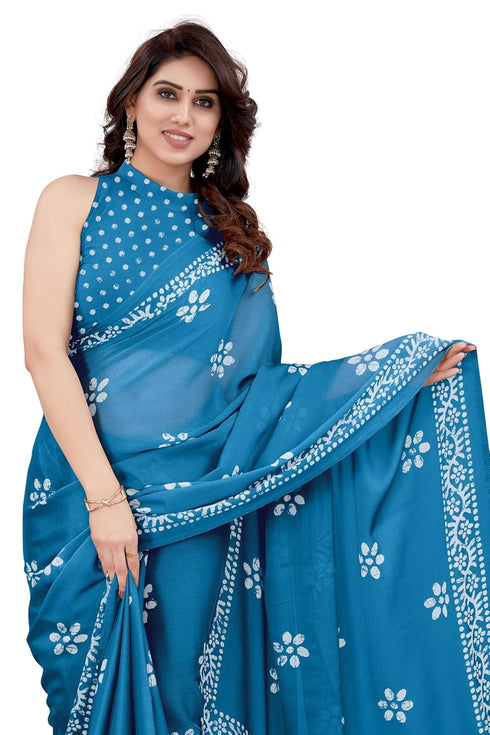 Vasthrlay Fashion Chiffon Printed Parrot Ethnic Wear