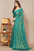 Vasthrlay Fashion Chiffon Turquoise Ethnic Wear