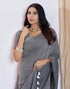 Vasthrlay Womens Sequence Unstitched Red Saree