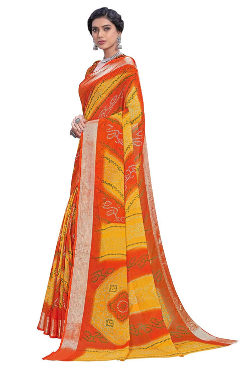 Vasthrlay Bandhani Chiffon Blue Ethnic Wear