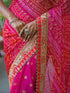 Vasthrlay Bandhani Embroidery Red Saree