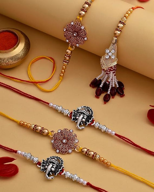 Hyperfoods Rakhi For Brother Set Of 5 Combo With Dry Fruits Gift Pack