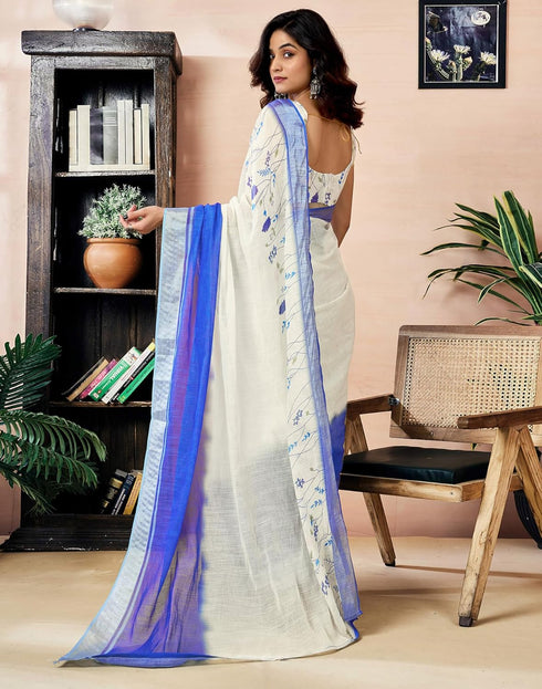 Vasthrlay Womens Printed Unstitched Olive Green Saree