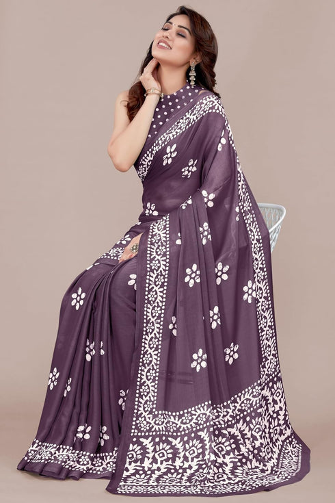 Vasthrlay Fashion Chiffon Printed Parrot Ethnic Wear