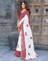 Vasthrlay Bandhani Georgette Unstitched White Saree