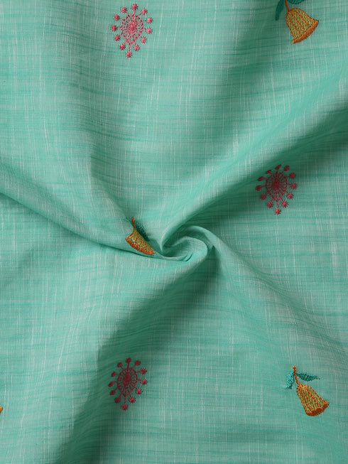 Vasthrlay Handloom Embroidered Apricot Saree