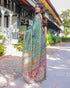 Vasthrlay Handloom Turquoise Traditional Saree