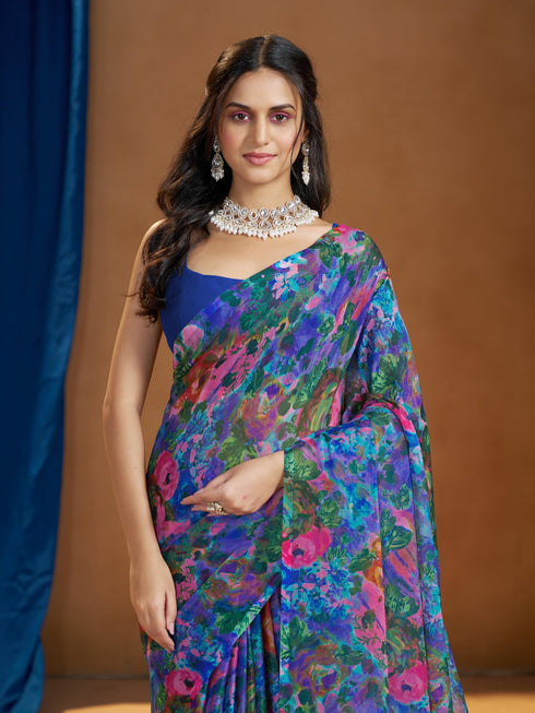 Vasthrlay Chiffon Floral Saree