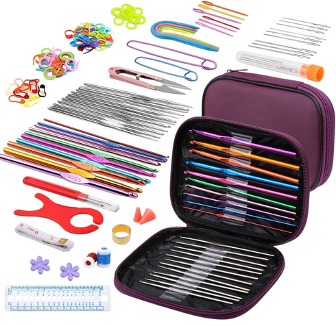 111 Pcs Crochet Hook Set and Knitting Needles Set