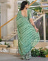 Vasthrlay Chiffon Chevron Unstitched Pista Green Saree