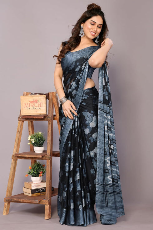 Vasthrlay Fashion Chiffon Turquoise Ethnic Wear