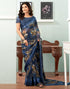 Vasthrlay Georgette Sequence Unstitched Black Saree