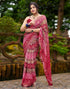 Vasthrlay Georgette Bandhani Unstitched Maroon Saree
