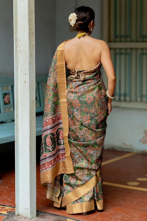 Vasthrlay Fashion Handloom Printed Dusty Ethnic Wear