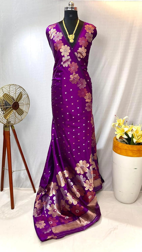 Vasthrlay Women's Paithani Ethnic Unstitched Saree