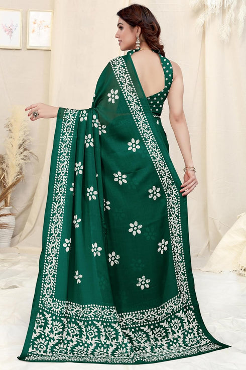Vasthrlay Fashion Chiffon Printed Parrot Ethnic Wear