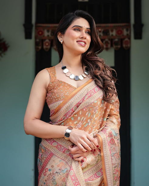Vasthrlay Cotton Handloom Tassels Saree
