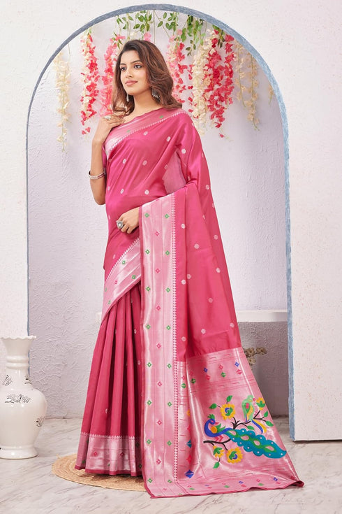 Vasthrlay Paithani Kanjivaram Lightpink