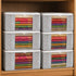 Homestrap Set of 6 Non-Woven Printed Saree Cover/Cloth Storage Organizer for Clothes with Transparent Window (Grey)