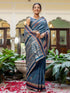 Vasthrlay Banarasi Weaving Unstitched Teal Saree