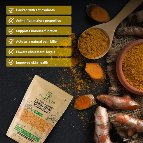 First Bud Organics Golden Spice Lakadong Turmeric Powder