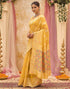 Vasthrlay Special Weaving Light Yellow | Gold Saree With Unstitched Blouse Piece