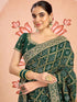 Vasthrlay Georgette Embroidery Unstitched Dark Green Saree