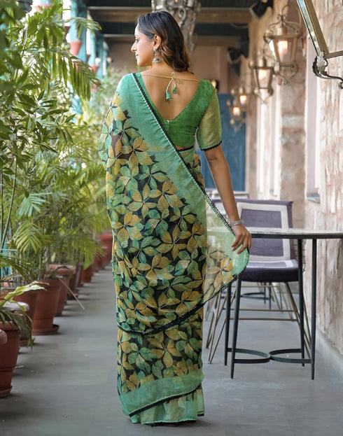 Vasthrlay Chiffon Blouse Maroon Saree
