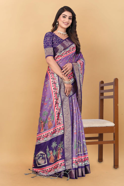 Vasthrlay Kanjivaram Traditional Unstitched Saree