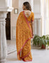 Vasthrlay Georgette Bandhani Unstitched Purple Saree