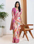 Vasthrlay Womens Printed Unstitched Beige Saree