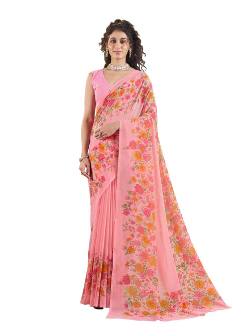Vasthrlay Georgette Printed Unstitched Saree