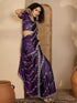 Vasthrlay Scalloped Embroidery Purple Saree