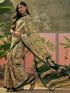 Vasthrlay Womens Printed Dusty Lemon Yellow Saree With Unstitched Blouse Piece