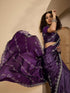 Vasthrlay Scalloped Embroidery Purple Saree