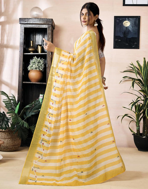 Vasthrlay Womens Printed Unstitched Purple Saree