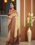 Vasthrlay Banarasi Jacquard Unstitched Off White Saree