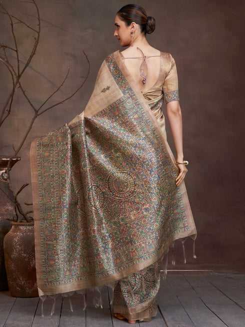 Vasthrlay Madhubani Printed Unstitched Hs Ethnic Wear