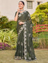 Vasthrlay Georgette Embroidery Dark Saree