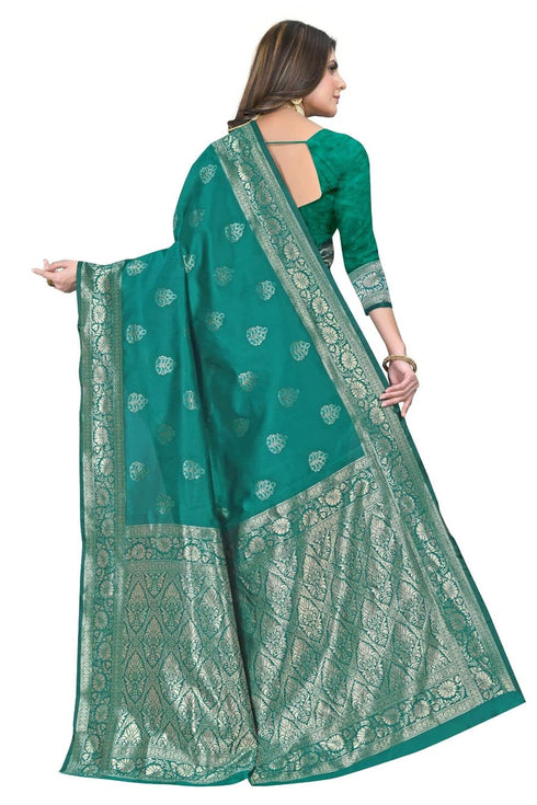 VasthrlayWomen's Green Kanchipuram Saree